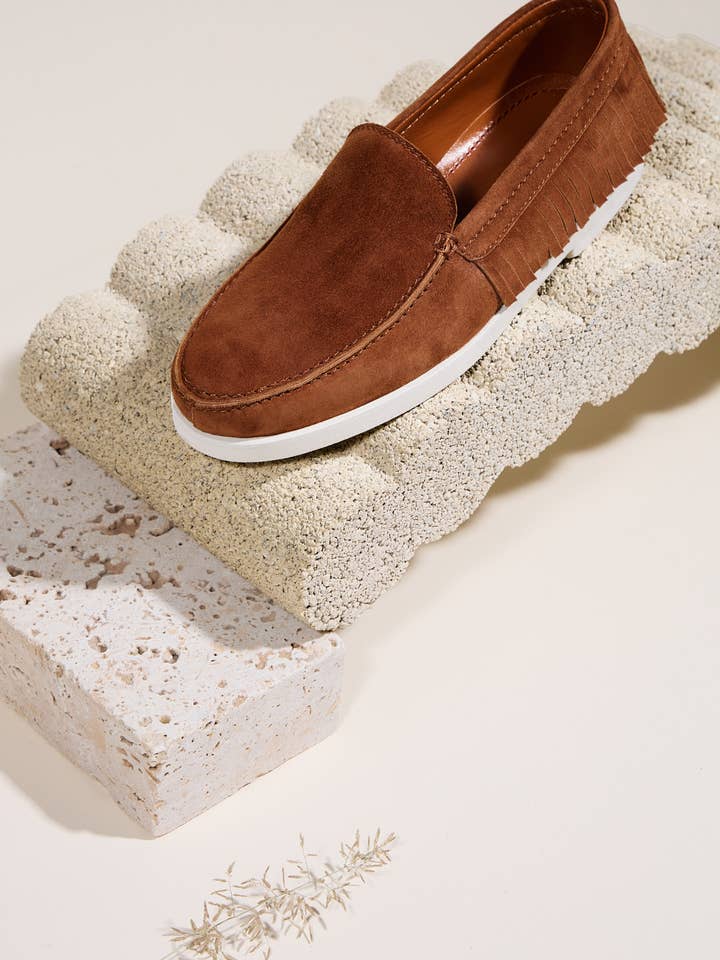 REMOVED BRAND – Engroshandel Loafer – Kvinder – Kognacfarvede mokkasiner med frynser2