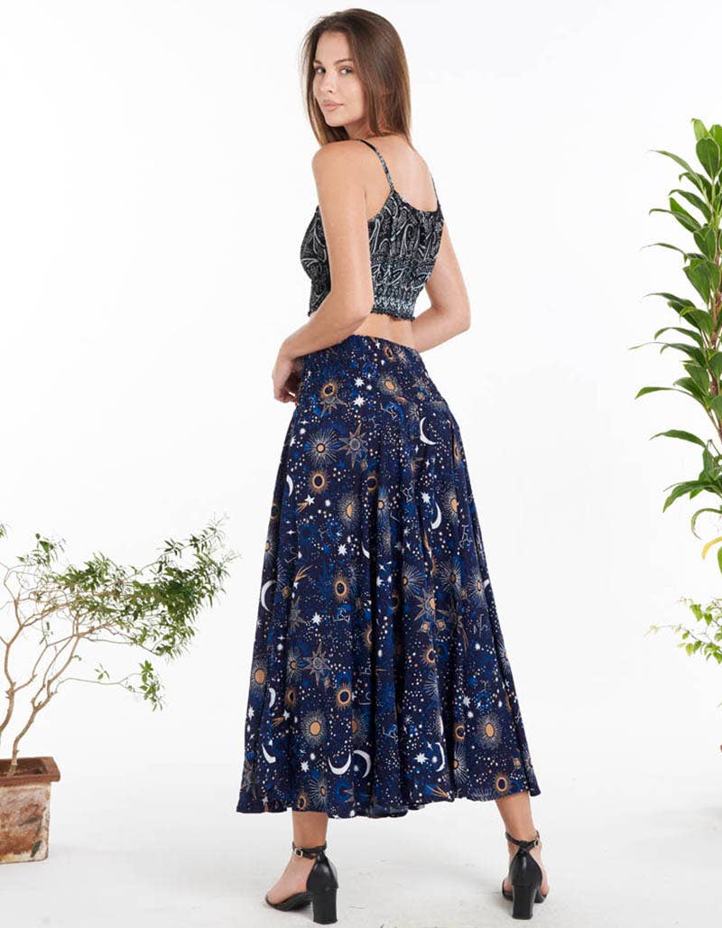 Blue RAYON PALAZZO PANT (TH-1867) for wholesale on Faire1