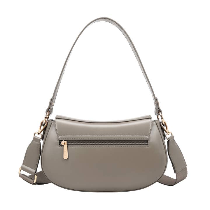 ACACIA(Formerly OLA) - Wholesale Shoulder bag – women's - Grace Dark Grey Gold Clasp Saddle Bag3