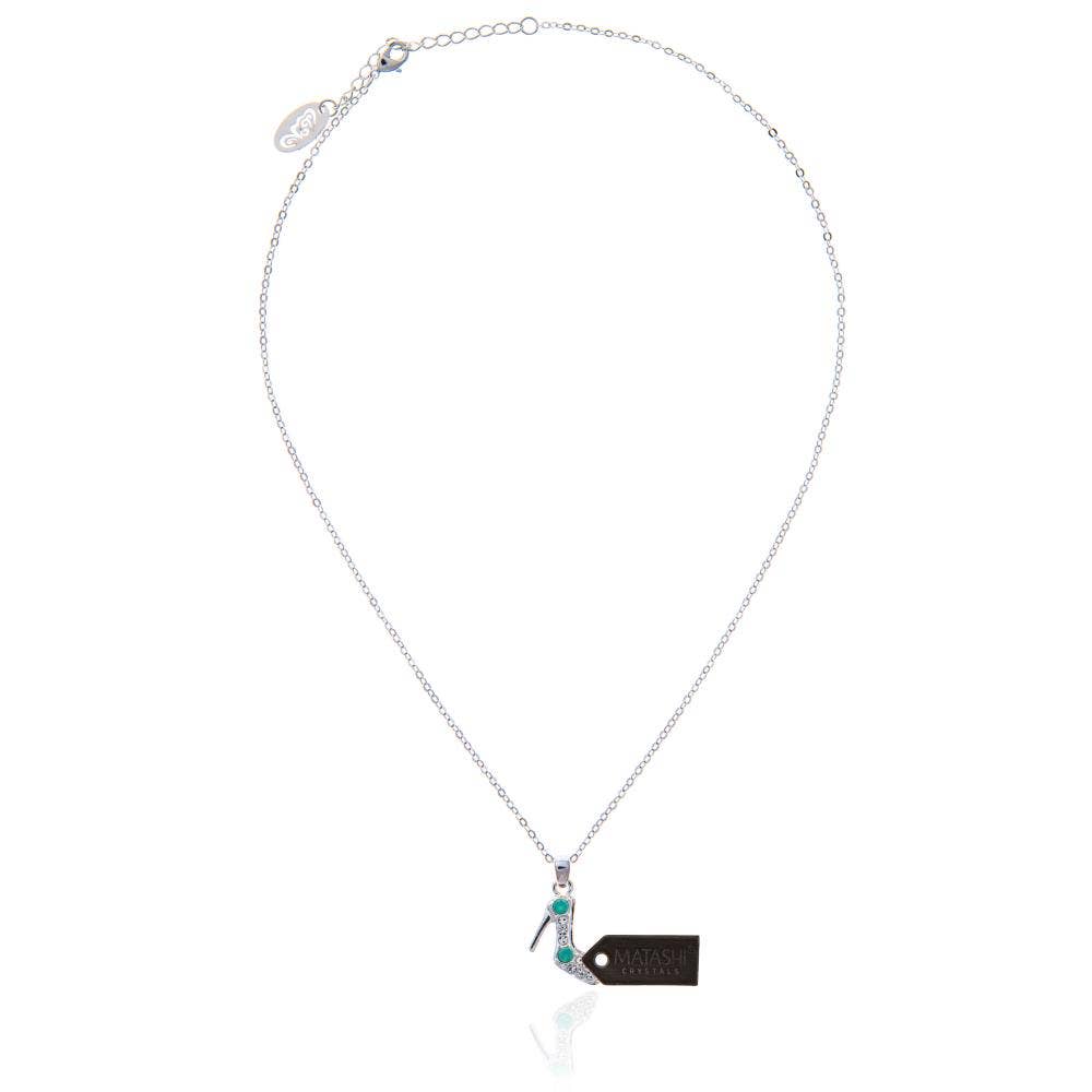 Matashi - Wholesale Pendant/Charm Necklace - Women's Rhodium Plated Necklace with Stiletto Shoe Design11