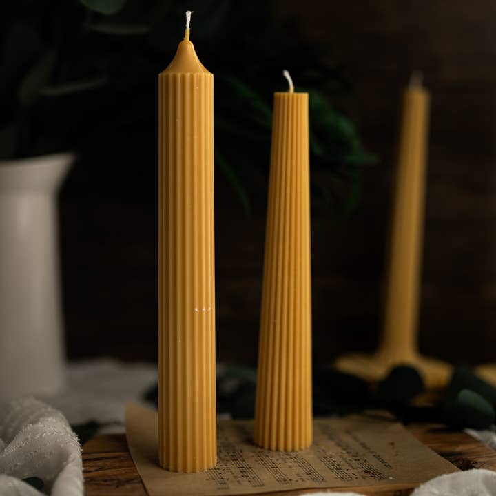 MySunshineCandless - Wholesale Pillar candle - Ribbed Taper Candle , Roman Column Pillar Candle , Ombre Tap0