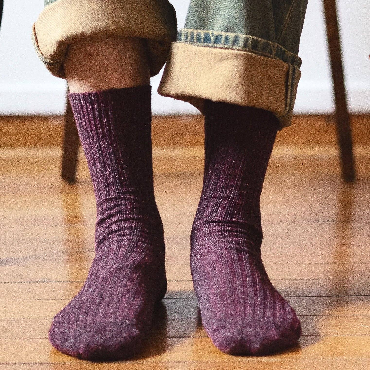 KLUE - Wholesale Socks - Unisex - KLUE Silk and Wool DUST STAR socks | Burgundy0