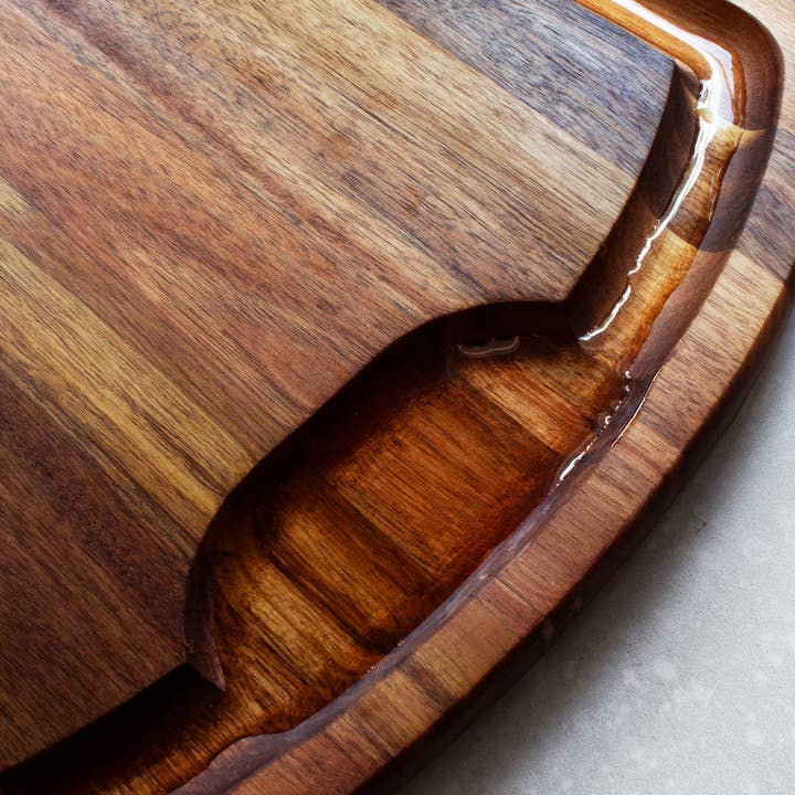 Totally Bamboo - Wholesale Cutting Board - Rock & Branch® Acacia Wood Carving Board with Juice Groove2