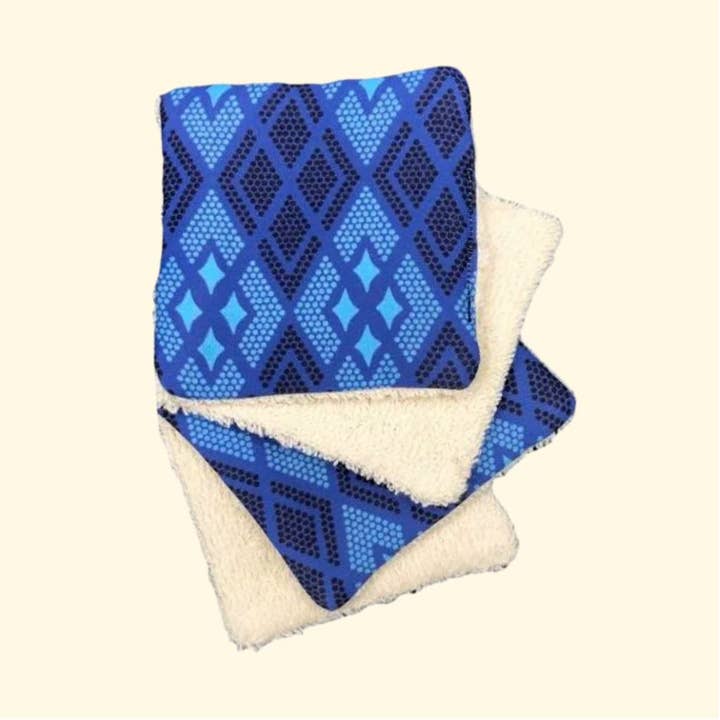 4 100% ekologisk bomull våtservetter 10cm x 10cm blå Eban för wholesale av Viwa