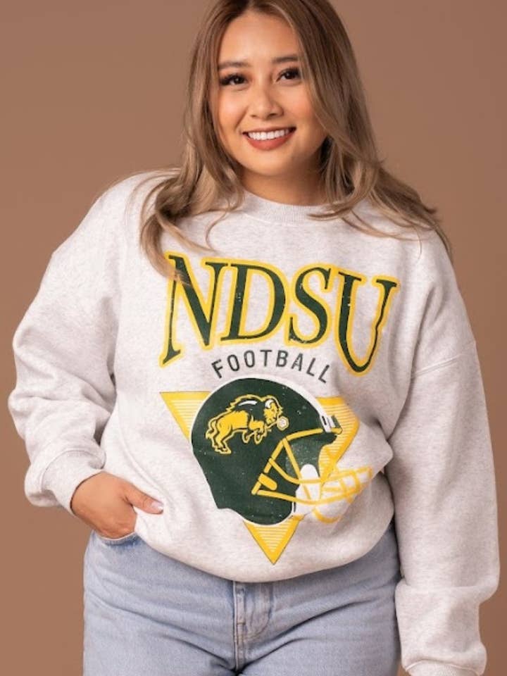Bison Throwback Football Crew for wholesale by Fan Girl Clothing