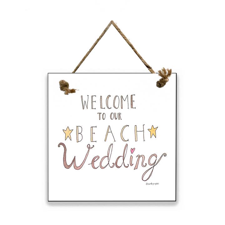 'Beach Wedding' Little Sign by Sandy Gingras for wholesale by Sweet Gumball Inc.