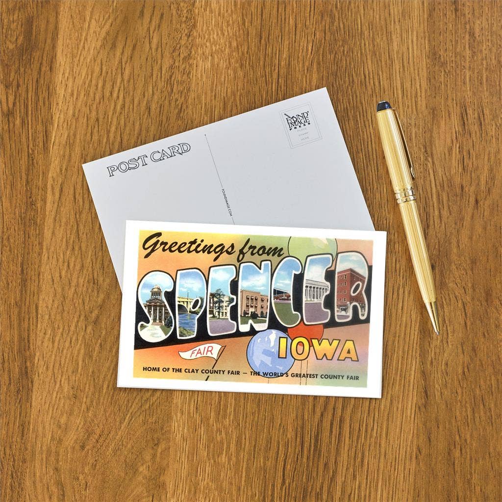 Found Image Press - Wholesale Postcard - Postcard IA-102 Greetings from Spencer1