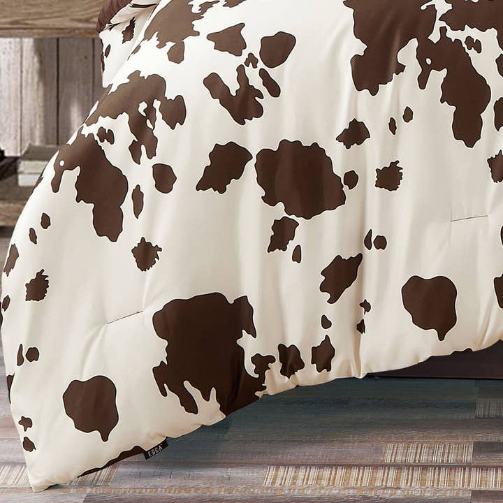 Linen Mart - Wholesale Bedding Set - Rustic Cowhide Brown Comforter Set - 3 Piece Set