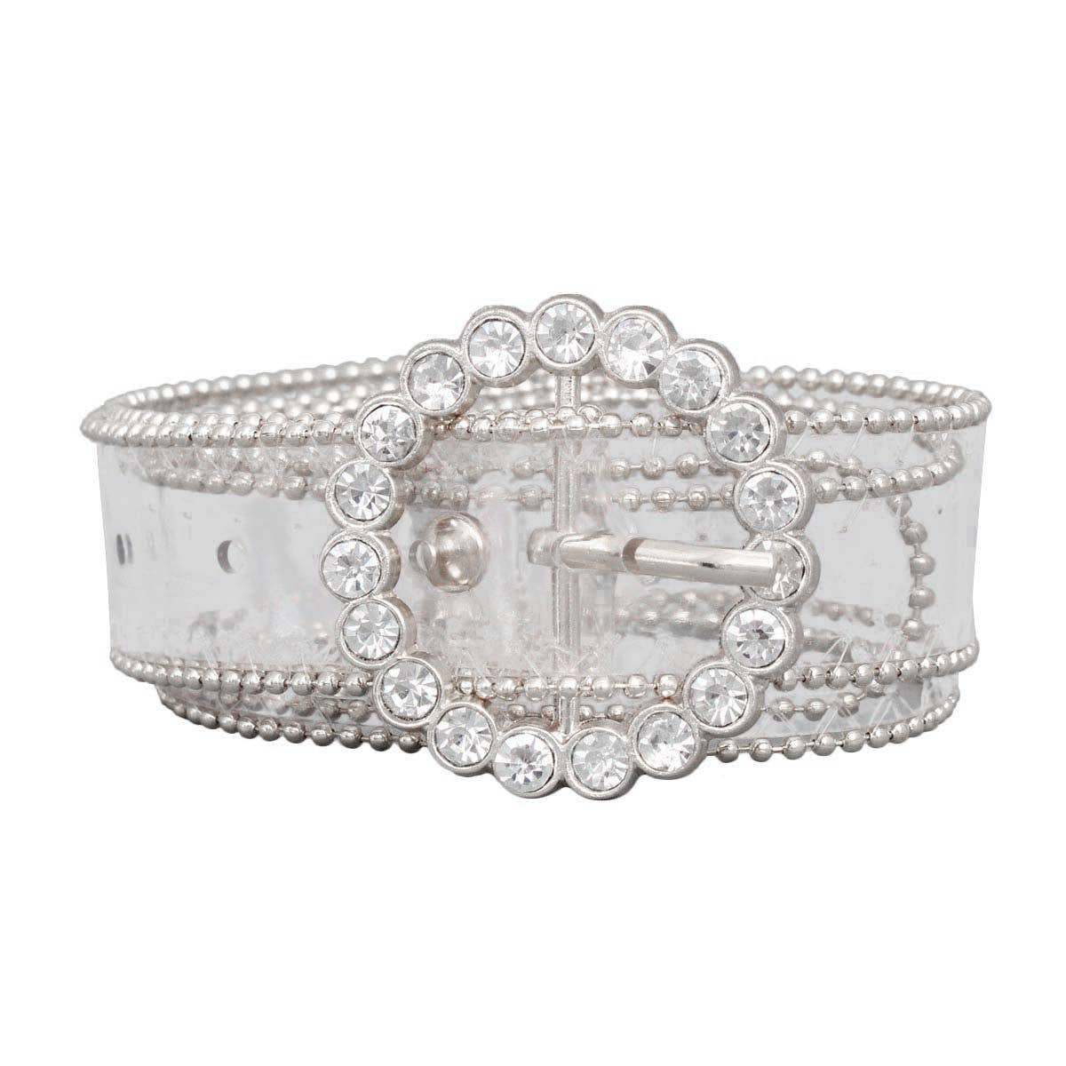 Clear Silver Crystal Transparent Belt for wholesale on Faire1