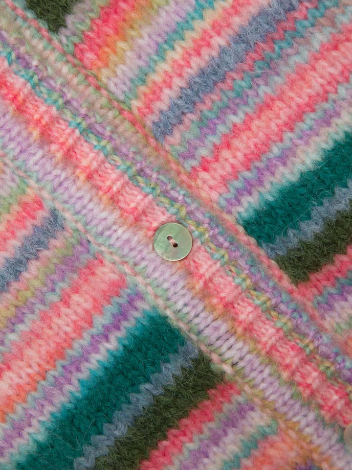 Lanidor - Wholesale Cardigan - Women's - Striped Knit Cardigan (431948-98)3