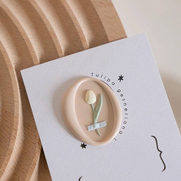 LULUFUNSTUDIO - Wholesale Rubber/Decorative Stamp - Orange studio | Tulip wax seal stamp
