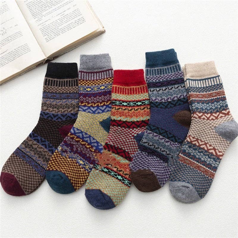 SAME AS THE PICTURE Casual Thick Breathable Absorb Sweat Sock(A Set Of Five Pairs) for wholesale on Faire0