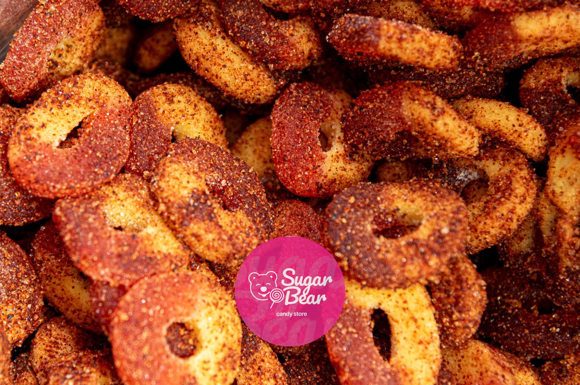 Sugar Bear Candy - Wholesale Gummy - Chili Chamoy Peach Rings1
