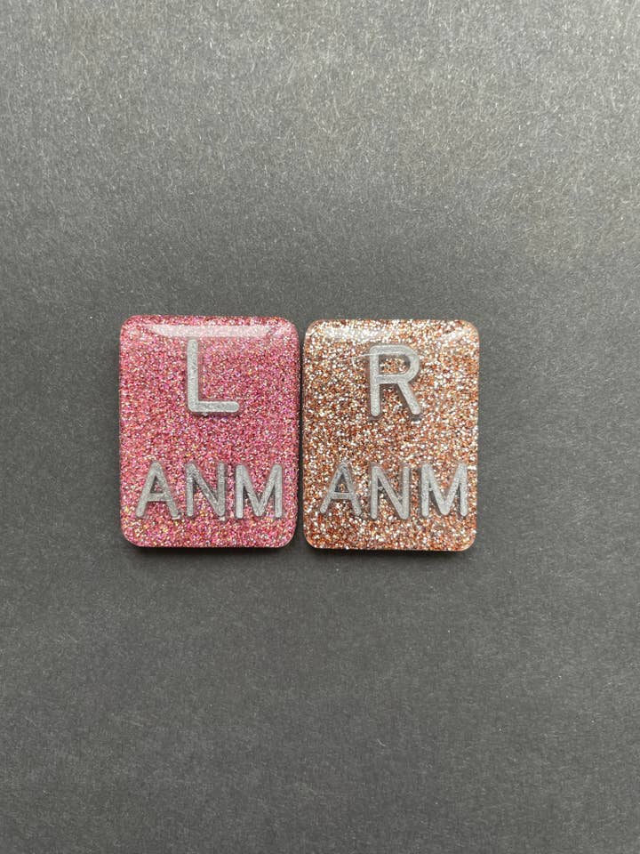 Rectangle Glitter Xray Markers, With Initials, Radiology for wholesale by Alisha Goes Crafty