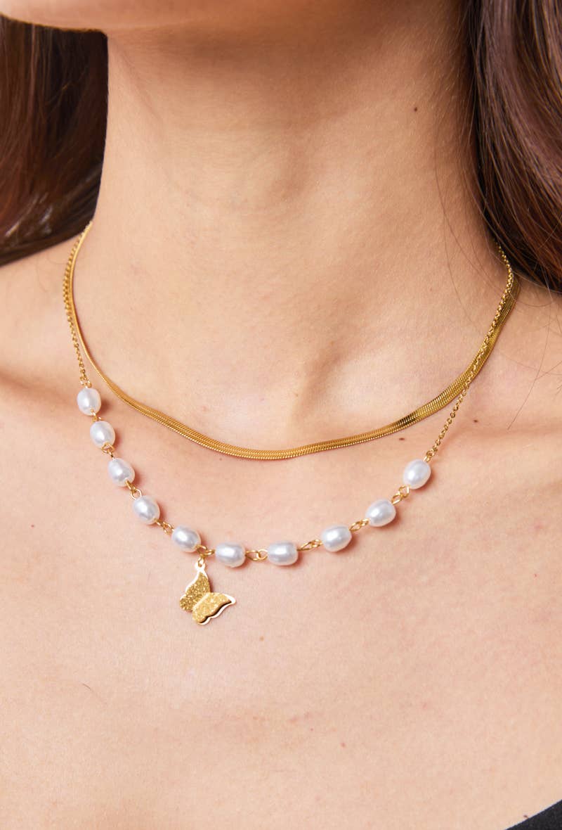 Gold Stainless steel necklace 224YC24 for wholesale on Faire1