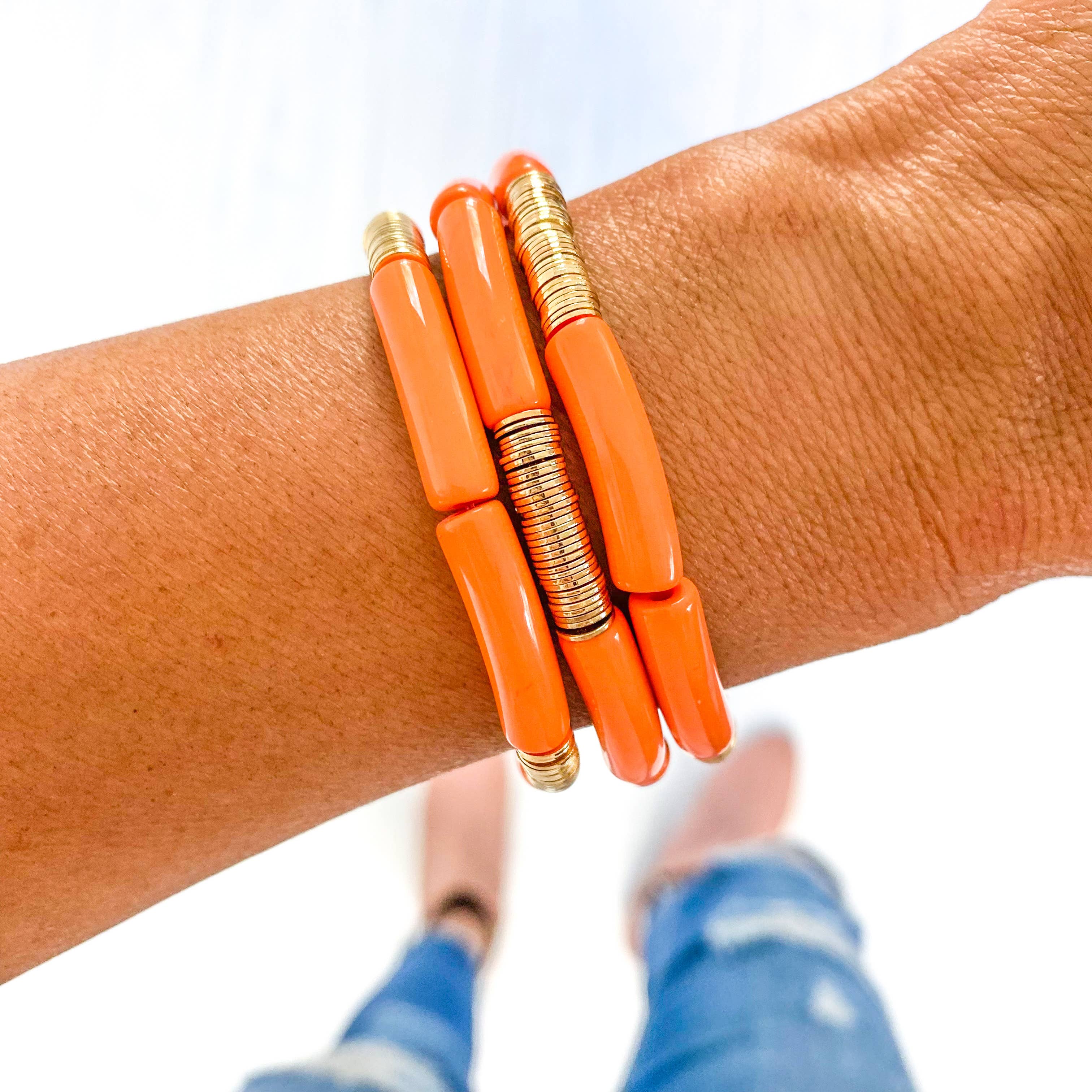 Savvy Bling - Wholesale Jewelry Set - Orange Game Day Bracelets & Necklaces8