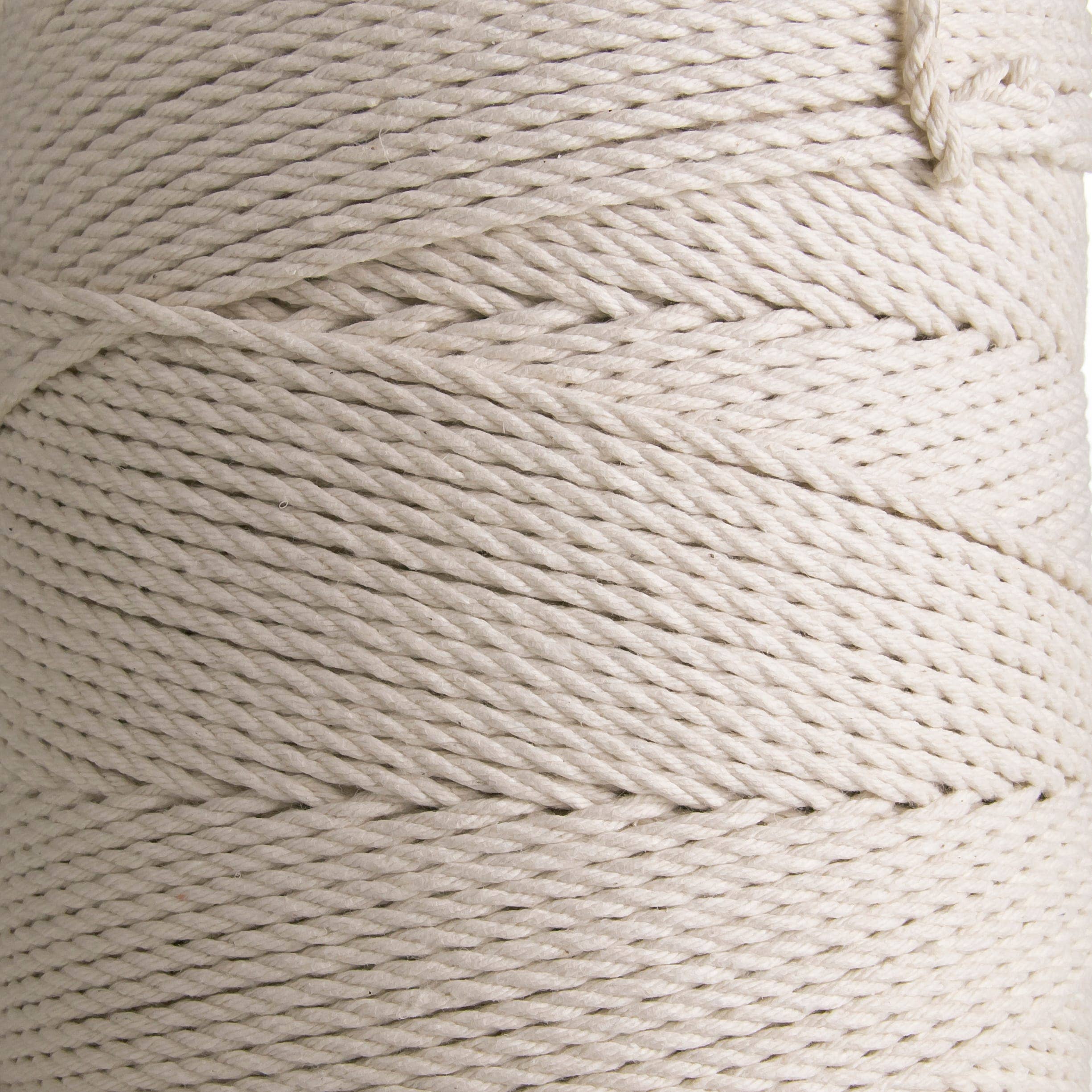 MB Cordas - Vendita all'ingrosso Spago - Cordino in cotone naturale per macramè 3 mm a 3 capi ritorti, 1,5 kg, 400 m filato artigianale3