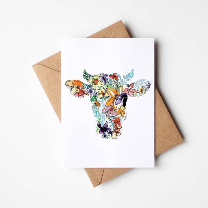 Cow Single Note Card for wholesale by Amanda Klein Co.