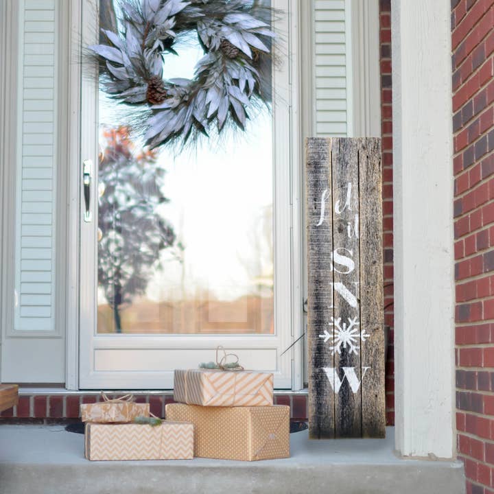 Let It Snow - Rustik återvunnen träskylt för wholesale av Rockin'Wood