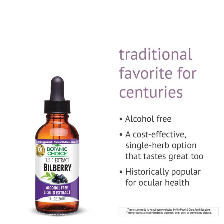 Botanic Choice - Wholesale Oral Supplement/Vitamin - Botanic Choice Bilberry Alcohol Free Liquid Extract - 1 oz