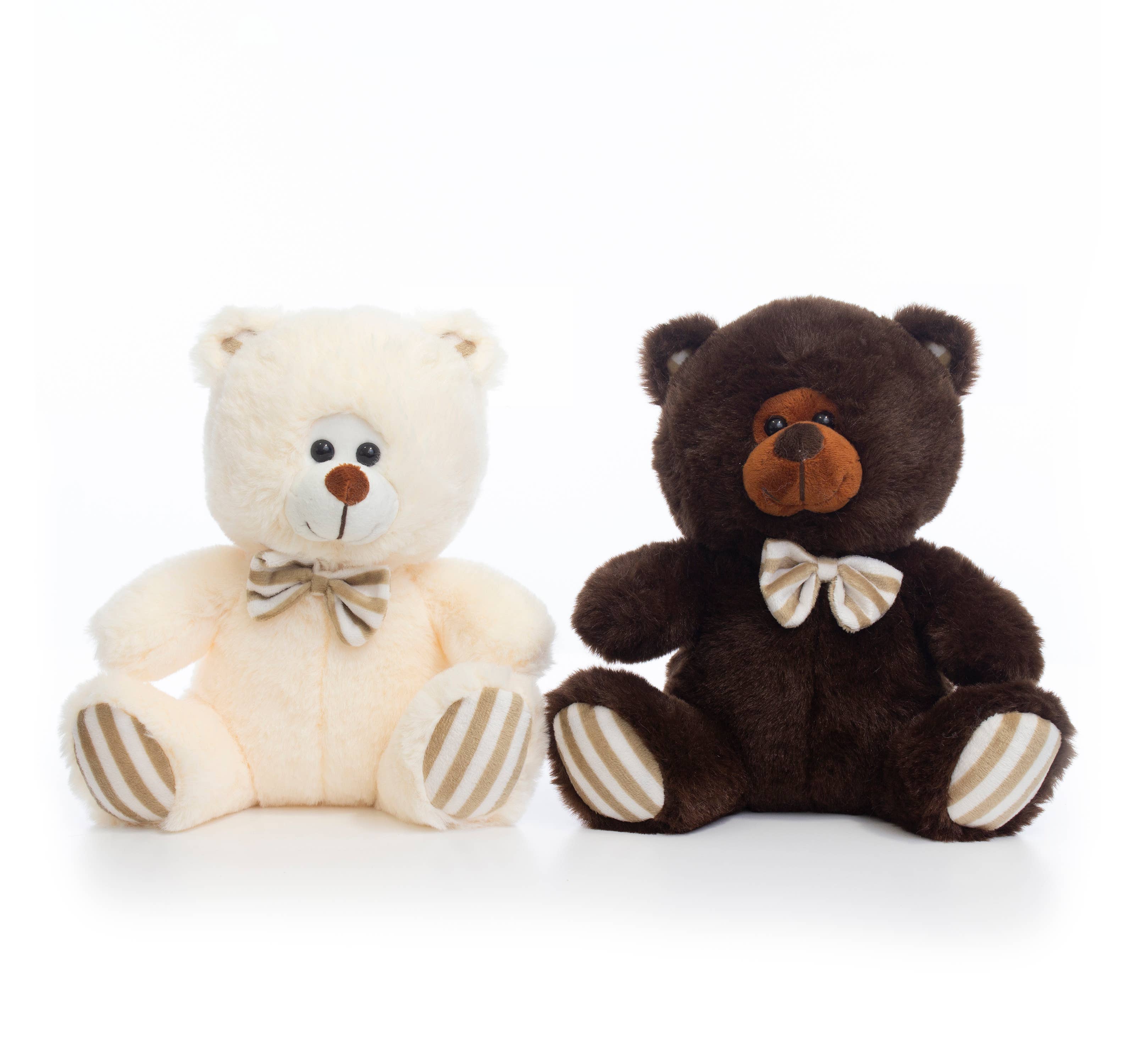 Jacobson - Wholesale Stuffed/Plush Toy - Kids & Baby - 9"H Assorted Plush Bowtie Bears with Striped Feet
