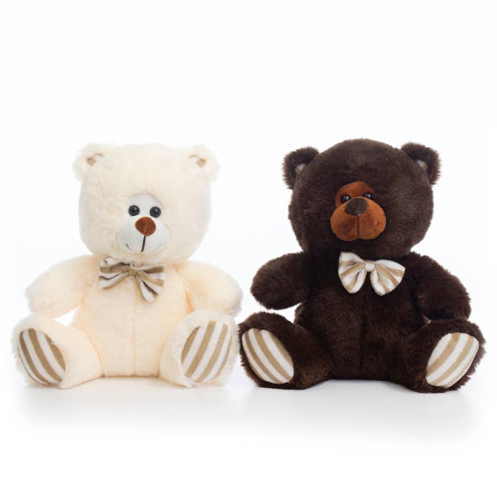 Jacobson - Wholesale Stuffed/Plush Toy - Kids & Baby - 9"H Assorted Plush Bowtie Bears with Striped Feet0