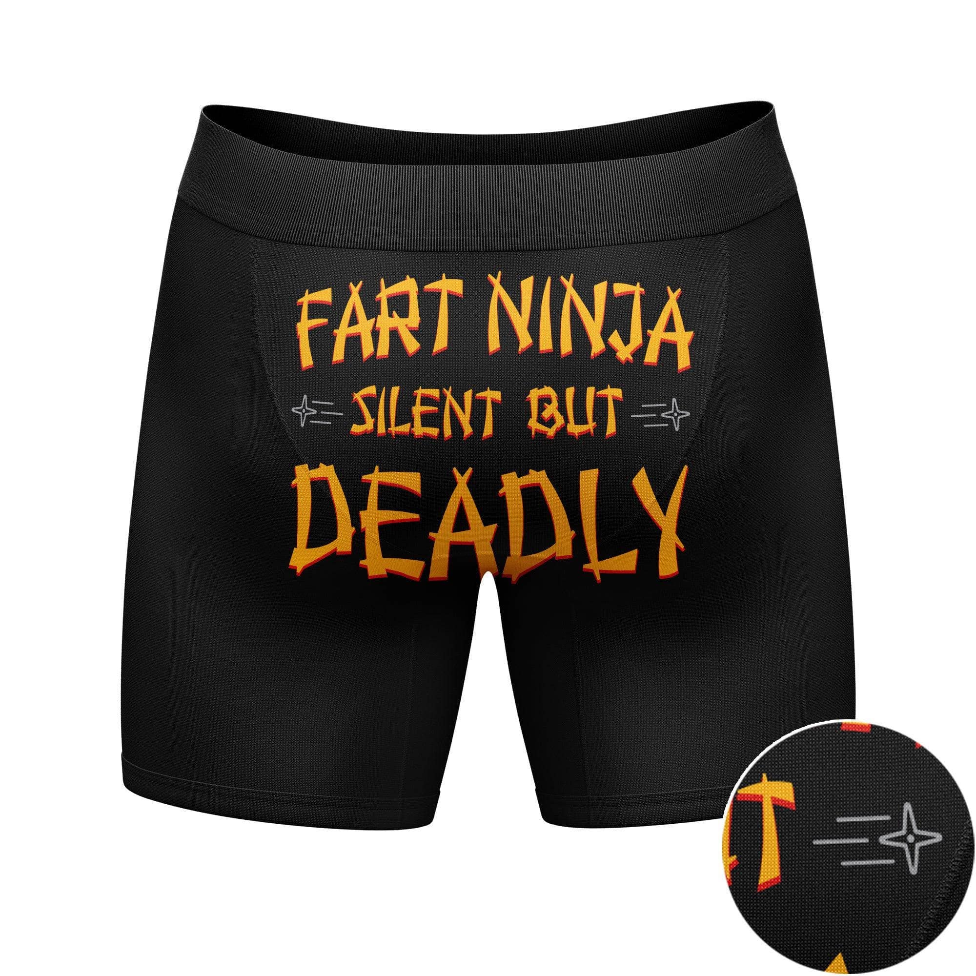 Black Fart Ninja Silent But Deadly Funny Mens Boxer Briefs Boxers for wholesale on Faire2