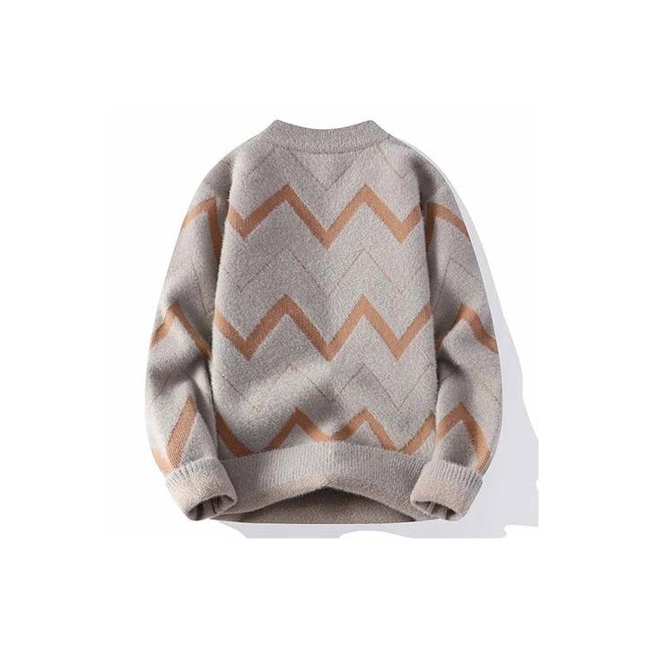 Paperdoll - Wholesale Knit Sweater - Men's - Mens Wave stripes Cashmere Turtleneck Sweaters 3