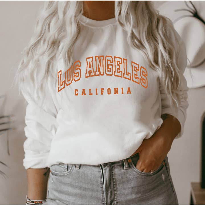 LOSANGELES CALIFORNIA Graphic Unisex Fleece Pullover for wholesale by Shamaim