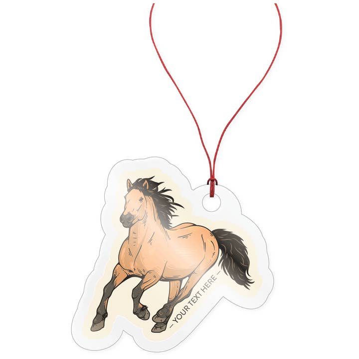 Ornament - Lifelike Horse w/ Text for wholesale by Morris Magnets