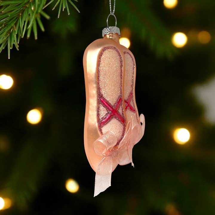Noel Box - Wholesale Ornament Set - Ballet Shoes Christmas Ornament – Glass Holiday Decor1