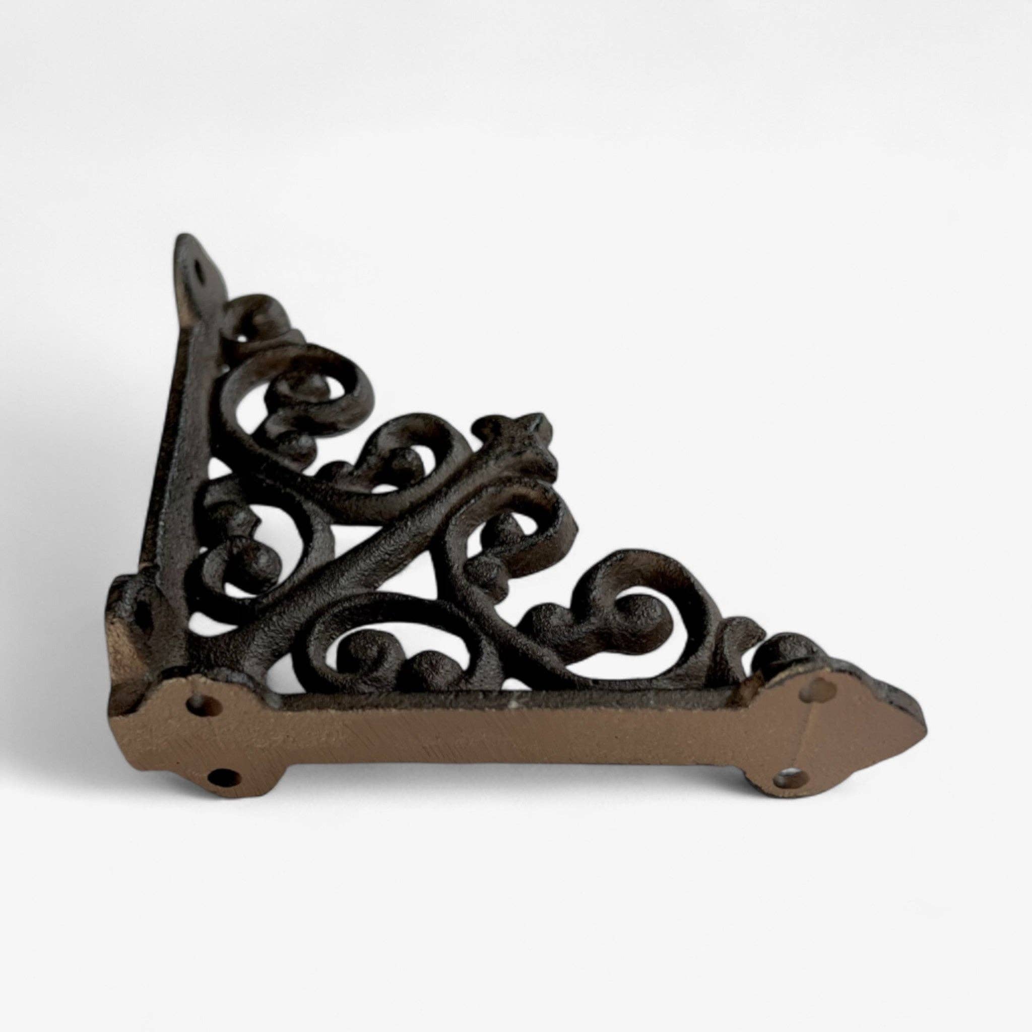 Iron & Blossom - Wholesale Wall Mounted Shelf - Vintage Scroll Cast Iron Shelf Bracket - Decorative Rustic Shelf Support2