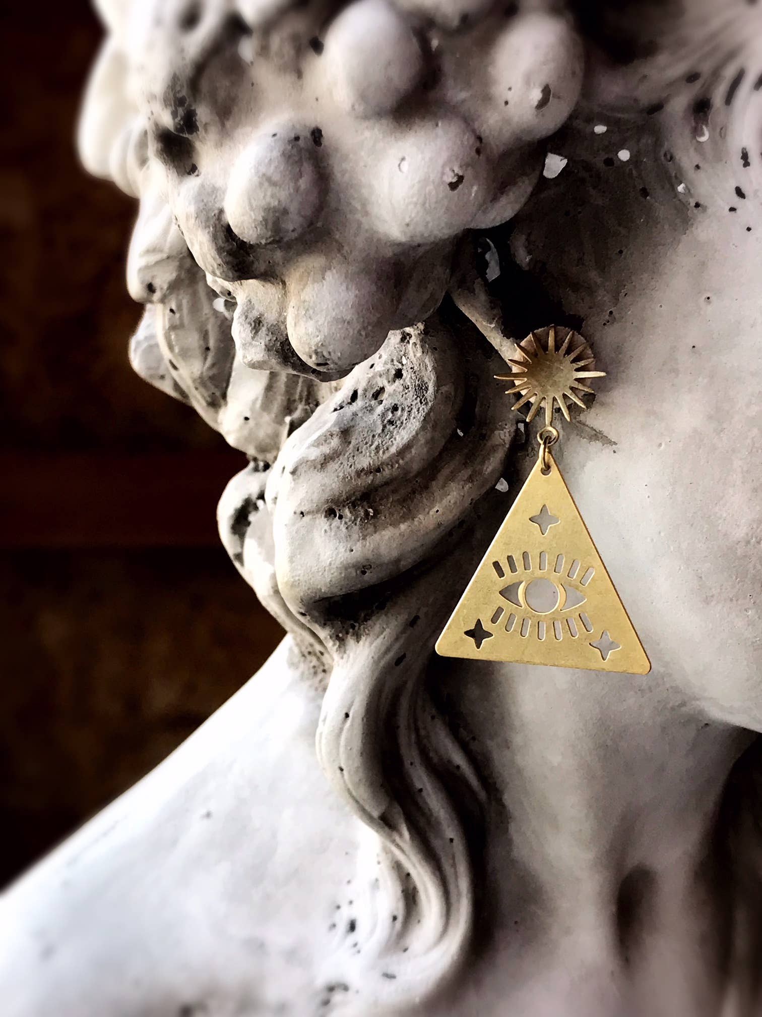 Pearl and Ivy Studio - Wholesale Dangle Earrings - Evil eye sun earrings brass earrings - Pharaoh3