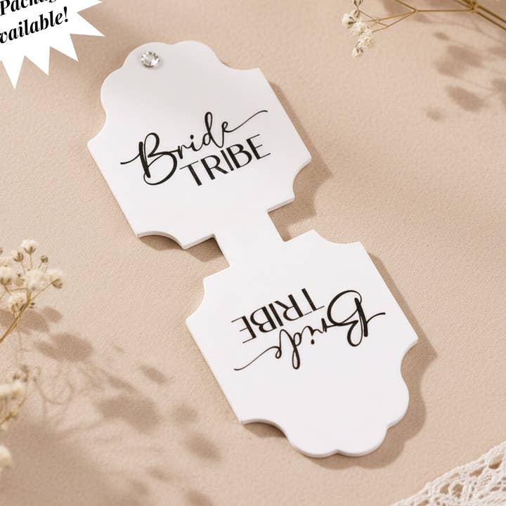 Étiquettes d'affichage de chouchous de mariée en gros Tribu de la mariée pour la vente par Whispering Petals Handmade