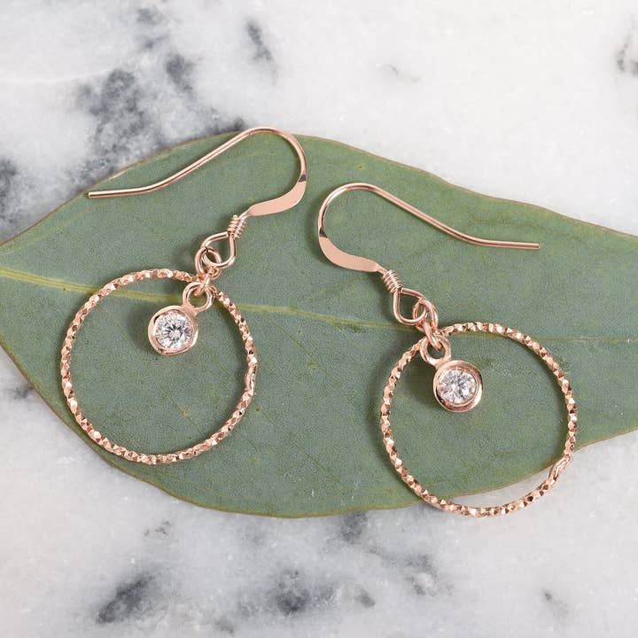 The Farrah Earrings in Rose Gold for wholesale by Designed by Stacey Jewelry