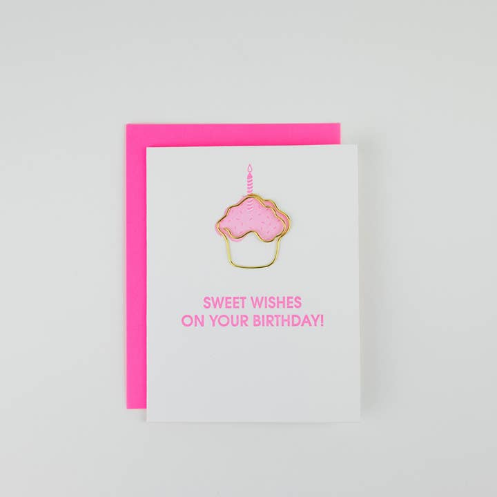 Chez Gagné - Wholesale Everyday Greeting Card - Sweet Wishes On Your Birthday - Birthday - Cupcake Paperclip Card6