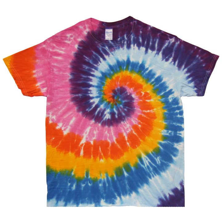 T-shirt Tie Dye à spirale Deep Tropical pour la vente par Kerr's Cotton