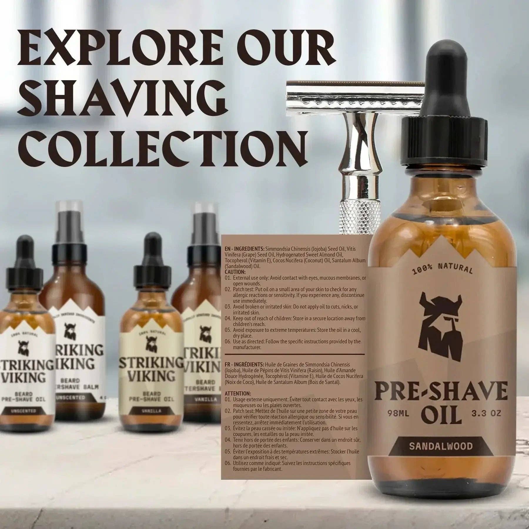 Striking Viking – wholesale Beard styling product – Pre Shave Oil for Men - Sandalwood7