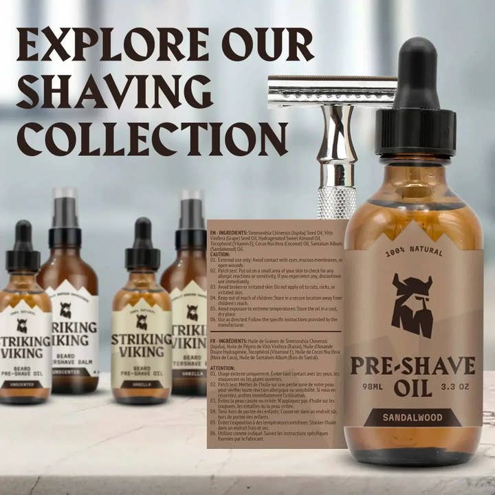 Striking Viking – wholesale Beard styling product – Pre Shave Oil for Men - Sandalwood7