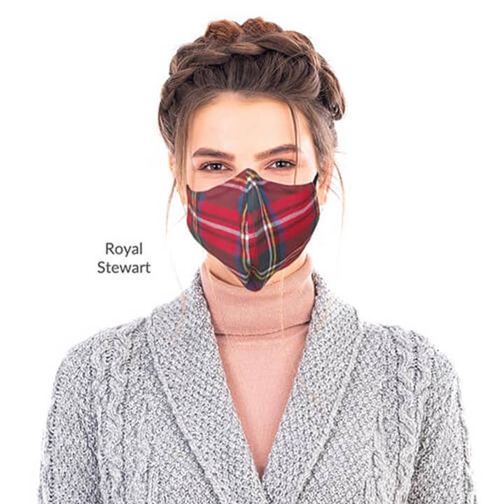 Tartan Cotton Face Mask for wholesale by Dublin Gift Company