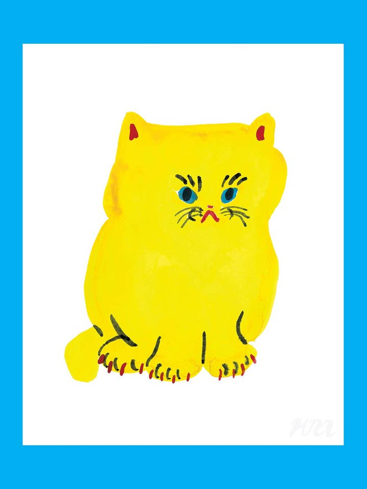 Yellow Kitten Print for wholesale by Kristina Micotti