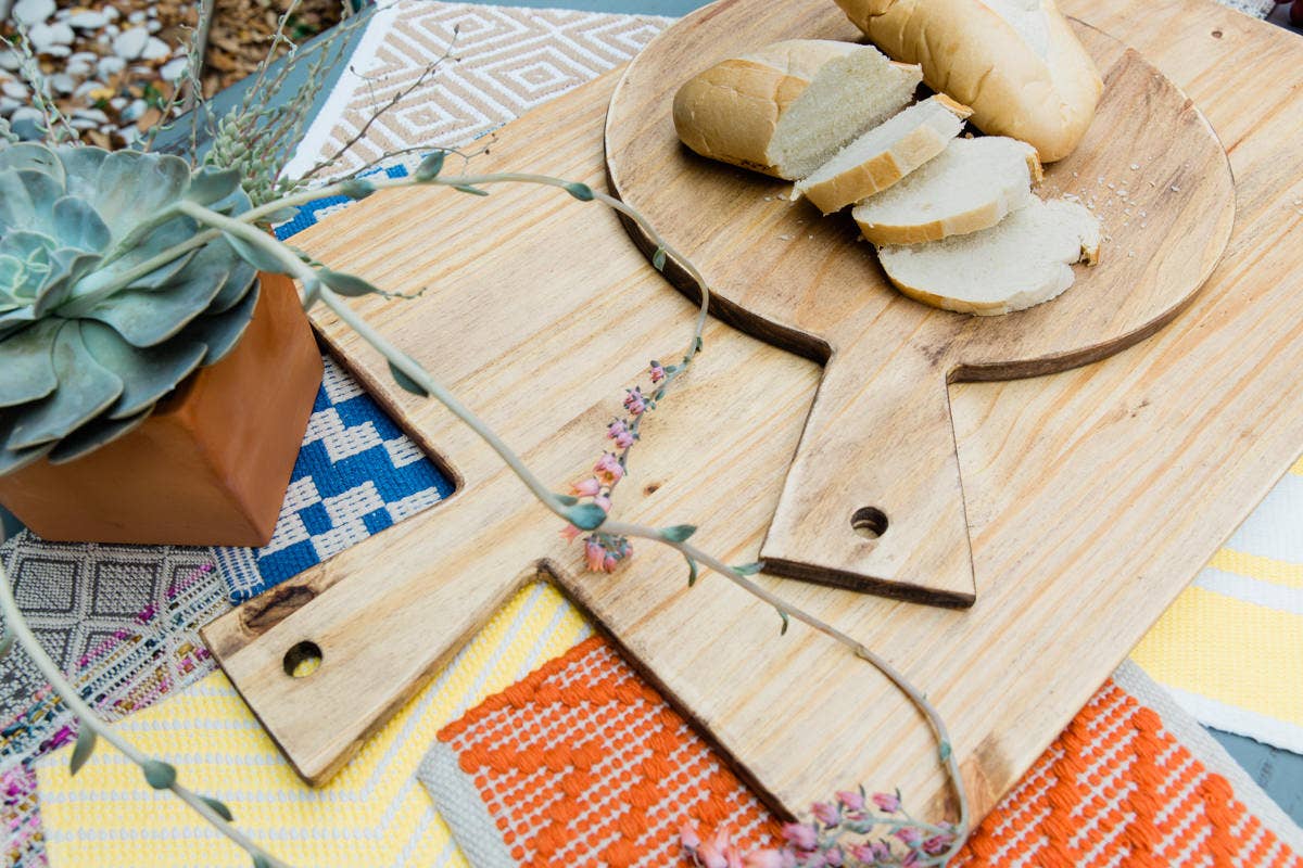 Grace Graffiti - Wholesale Cutting Board - Circle Wooden Paddle, Bread Board, Charcuterie, 23"4