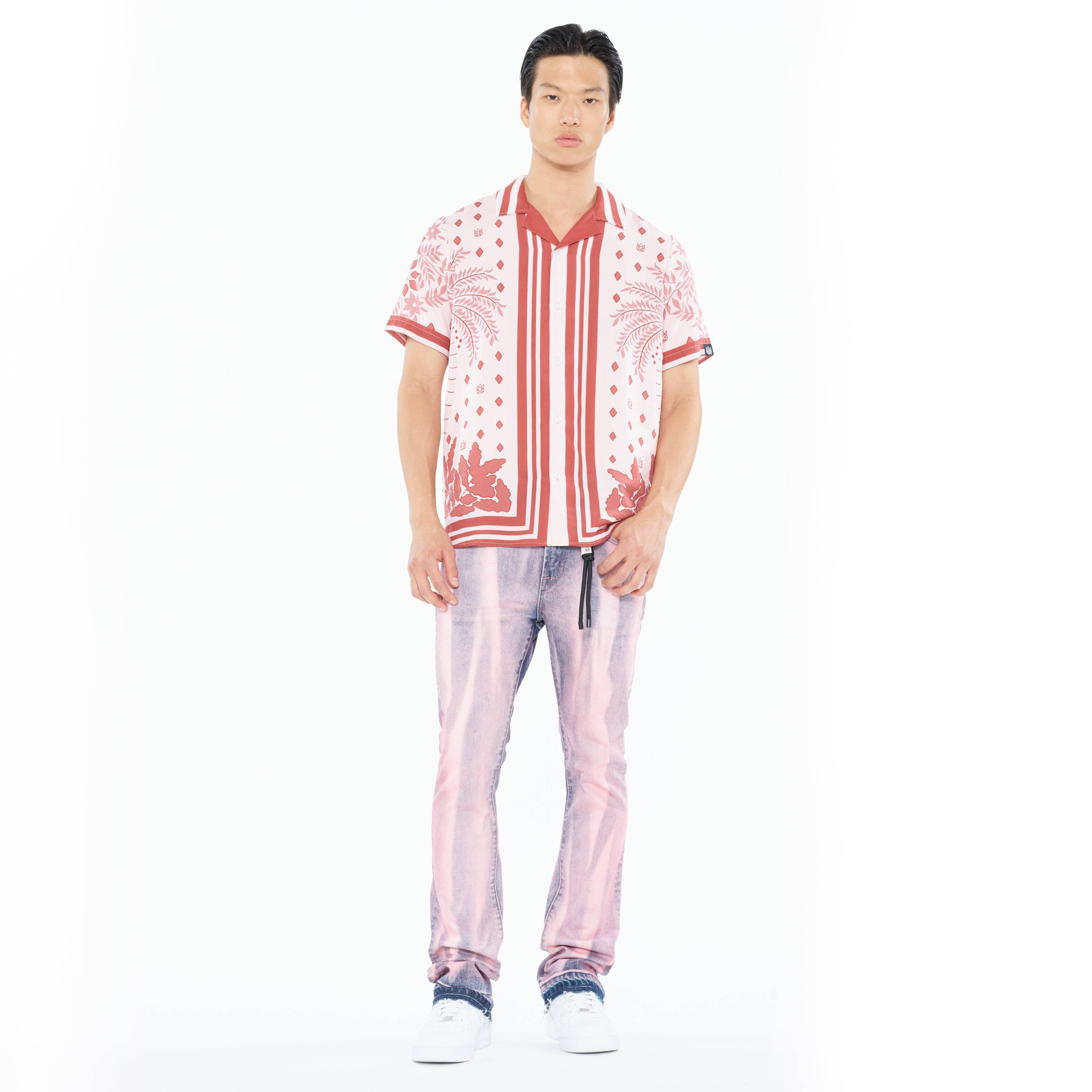 RED Cult's Cuban Short Sleeve Woven Shirt in Retro for wholesale on Faire2