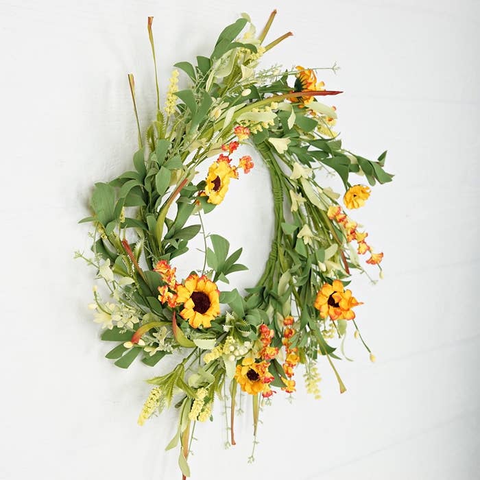 Impressive Enterprises, Inc. - Wholesale Wreath - 30990- 20in Wreath-Yellow Daisy with mountain flowers-