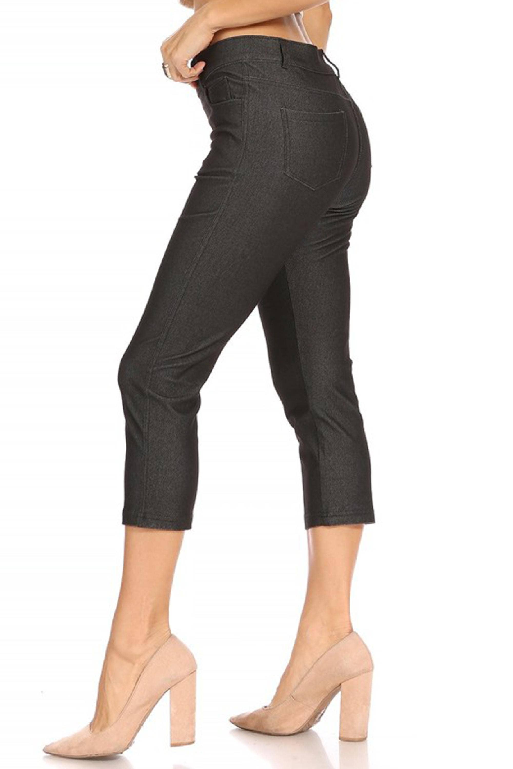 MOA COLLECTION - Wholesale Pants - Women's - Women's Casual Comfy Slim Pocket Jeggings Capri Pants1