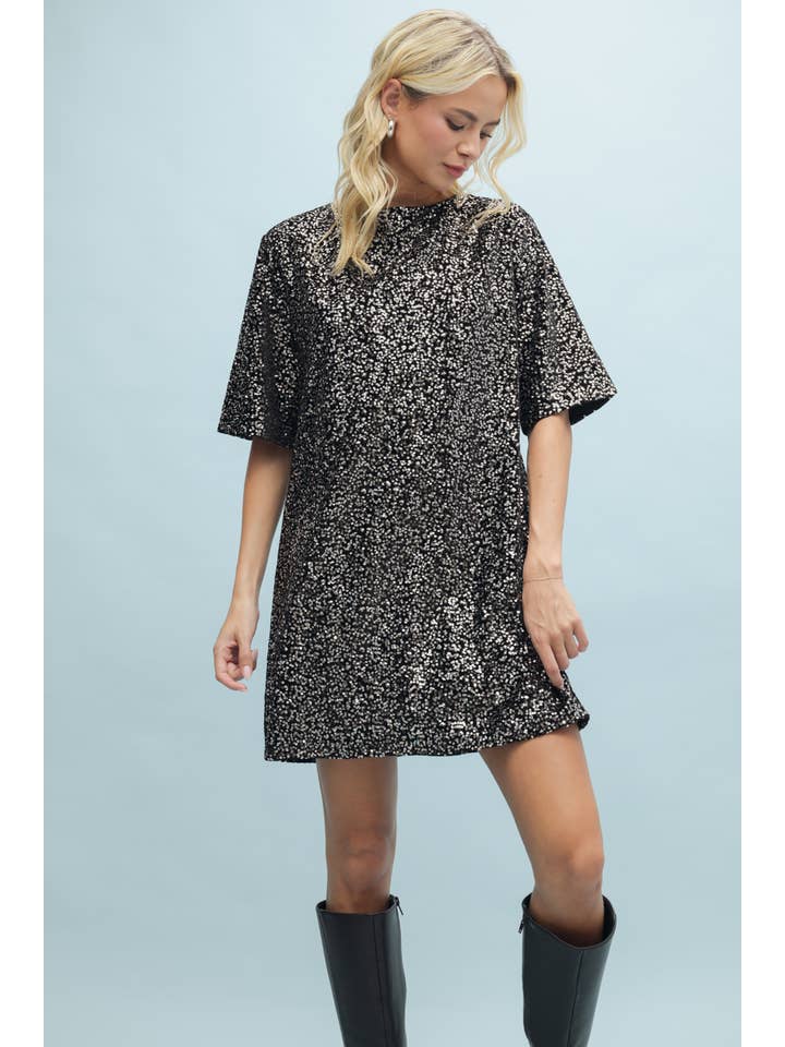 Wishlist Apparel - Vente Robe – femme - MINI-ROBE À SEQUINS À DOS OUVERT/WL24-9406