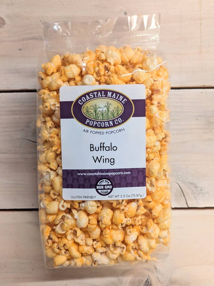 Buffalo Wing Popcorn (Savory) for wholesale by Coastal Maine Popcorn Co.