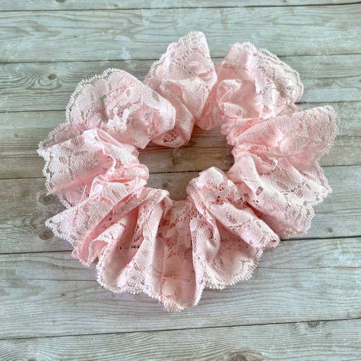 Scrunchie Vintage Lace Pink for wholesale by Open Window Studios