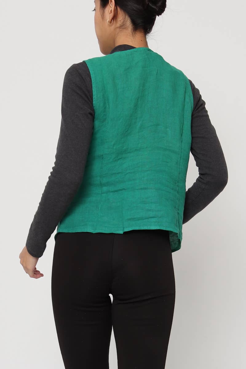 LÉA & LUC - Wholesale Button Down Shirt - Women's - Sleeveless shirt in 100% Linen REF. 514646