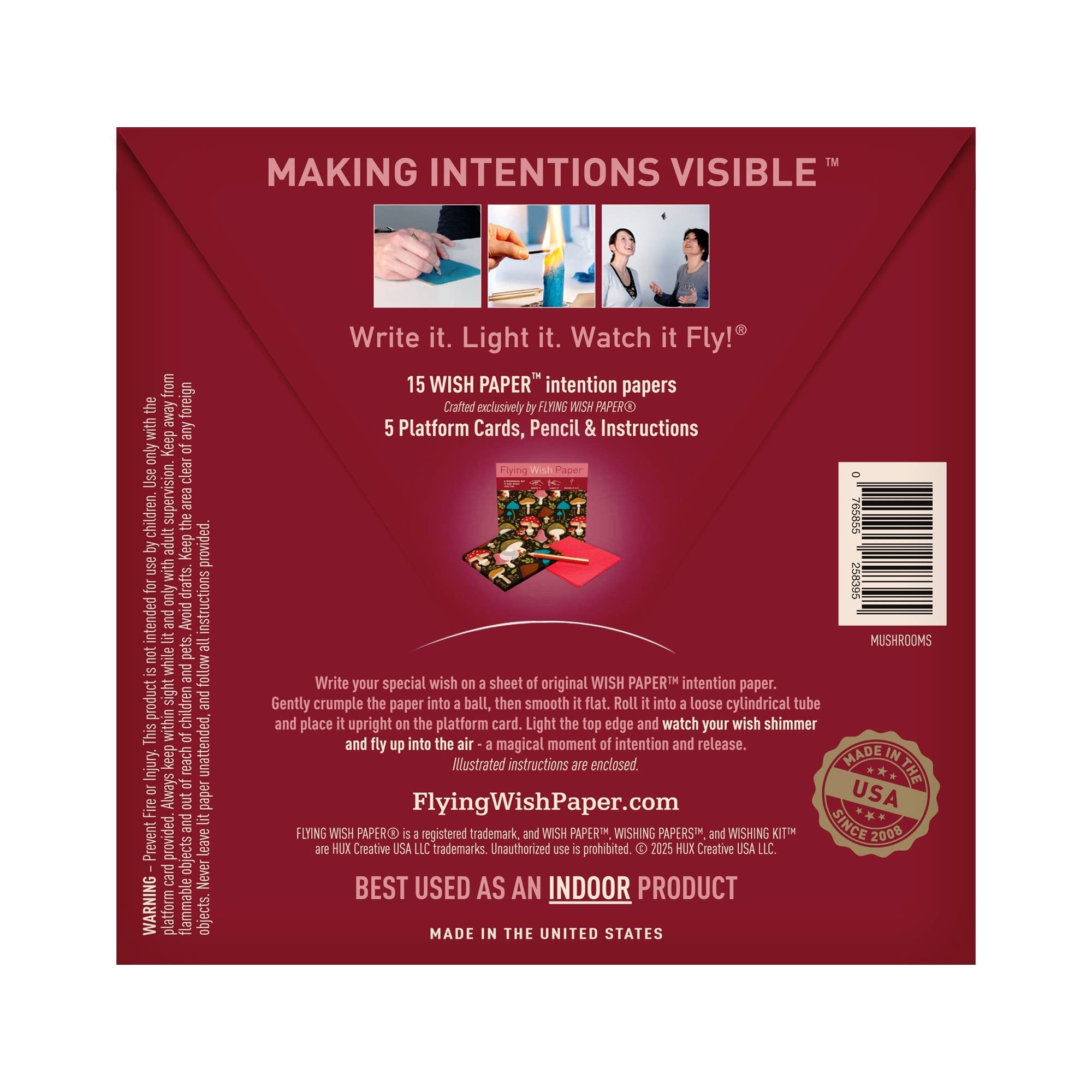 FLYING WISH PAPER ® - Wholesale DIY Craft Kit - MUSHROOMS WISH PAPER™ Crystals Tarot Nature Manifest Rituals1